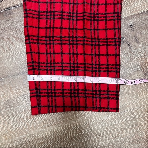 VINTAGE Anne Klein II Wool & Cashmere High Waist Red Plaid Wide Leg Trousers 10 - Picture 15 of 16
